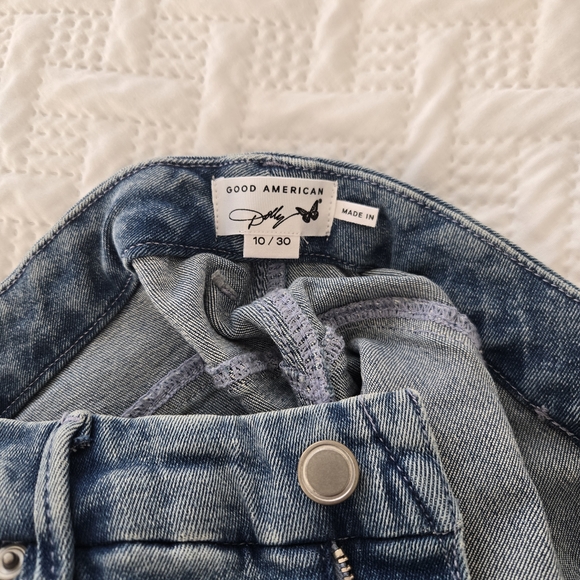 Good American Blue Embellished Flare Jeans - Picture 5 of 8